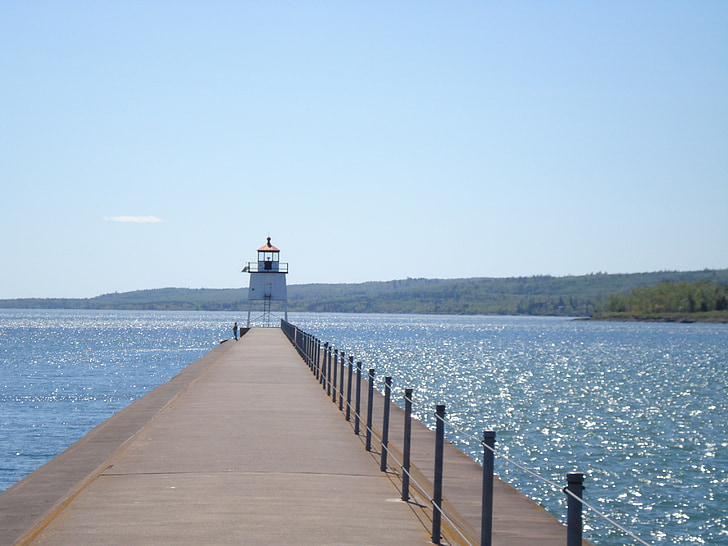kaksi, satamat, Pier, Lake, Superior, Minnesota