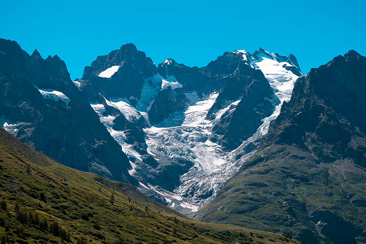 Mountain, Alperna, glaciären mege, naturen