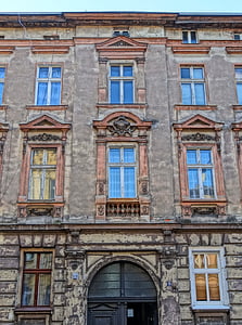 Bydgoszcz, Polen, arkitektur, fasade, huset, foran, eksteriør