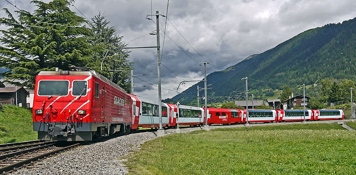 Glacier express, Zwitserland, Wallis, Goms, Fiesch, MGB, Matterhorn-gotthard-bahn