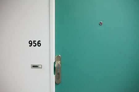访问, 门, 句柄, 锁, 孔, 房间号码, 安全