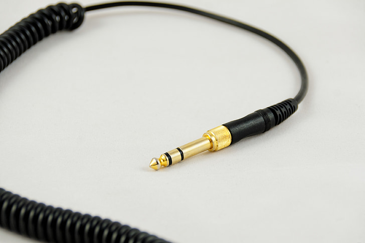 Jack, Audio, kabel, musik, lyd, stik, spiral kabel