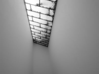 het platform, zwart wit, venster, licht, Museum