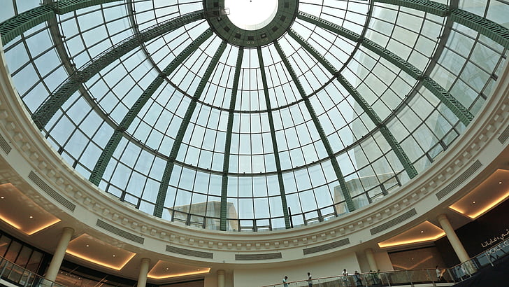 Centre commercial Dubai mall, Dubai, point de repère, Dôme, plafond de verre