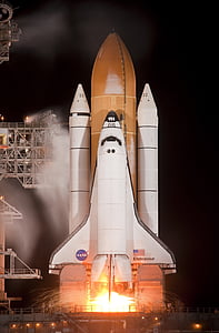 space shuttle, endeavour, shuttle, space, liftoff, launch, pad