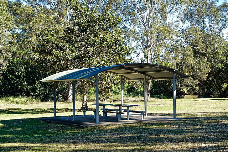 Shelter, sittplatser, picknick, struktur, campingplats, Park