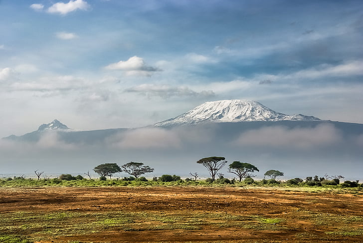 mountain, valley, highland, volcano, landscape, view, field