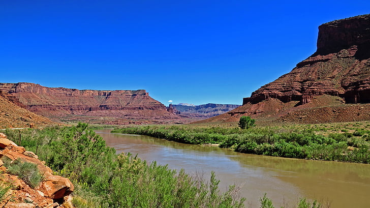 Colorado, řeka, malebný, krajina, přírodní, jihozápad