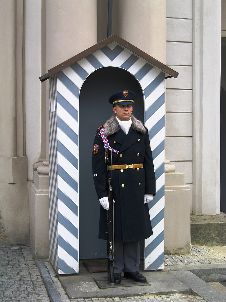 Wachter, Sentry, tradisi, upacara, Praha, Republik Ceko, Istana