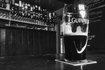 pint, guinness, bar, alcohol, beer, ale, glass