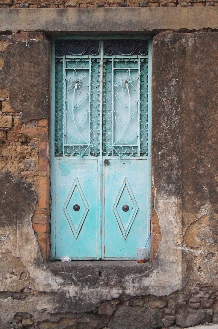 door, house, real estate, architecture, old, blue, input