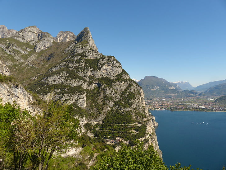 Garda, sjön, Outlook, Riva, Riva del garda, Garda berg, Cima capi