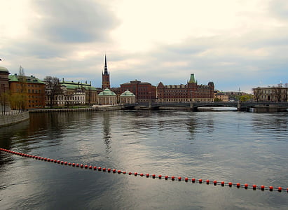 Stockholm, Gamla stan, kota tua, lanskap perkotaan, Jembatan, laut, pemandangan