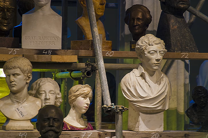 sculpture, head, statue, stone, antique, face, carving