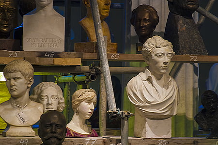 skulptur, hodet, statuen, stein, antikk, ansikt, carving