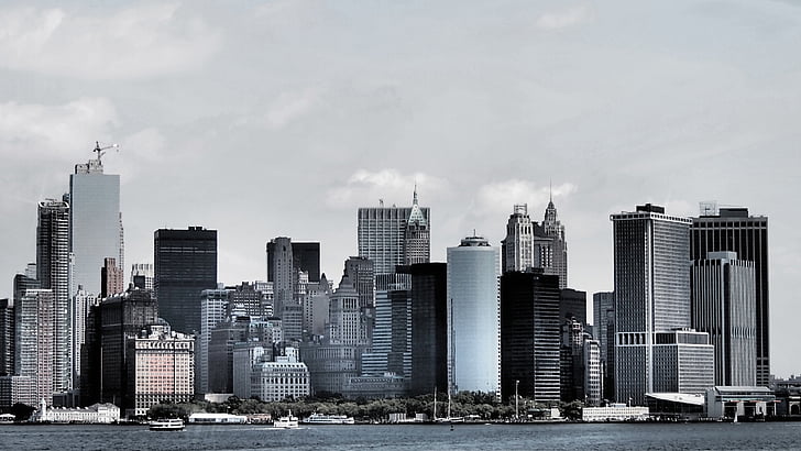 Νέα Υόρκη, στον ορίζοντα, ουρανοξύστες, ενωμένη Άμστερνταμ, ουρανοξύστης, Νέα Υόρκη, NYC