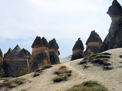 Cappadocia, paesaggio, Turchia, tufo, scogliera, Formazione di roccia di tufo, Torre di fata