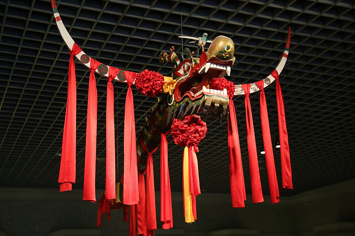 den kinesiske dragon, rød, kunst