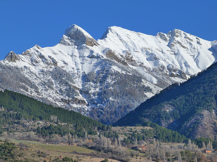 kalns, sniega, ziemas, daba, sniega ainavas, Hautes alpes, l'auche