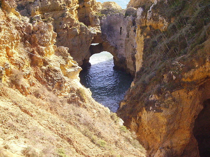Portugalia, Rock algarve, wakacje, morze, Urwisko, linia brzegowa, Natura