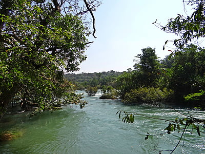 river, kali, water, flow, scenery, western ghats, dandeli