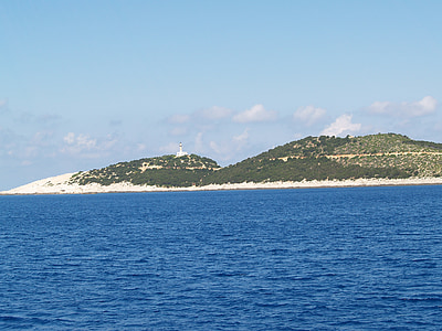 krasts, jūra, zila, Grieķija, salas
