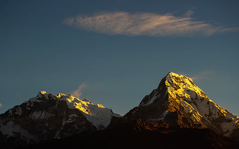 mountain, annapurna, nepal, landscape, himalaya, travel, nature