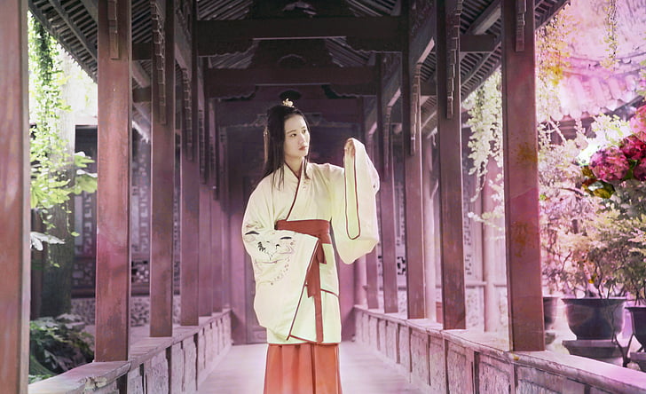 жена, Китай, античност, Красив, смесване на цветовете, Азия, облекло