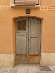 deur, hout, houten, decoratieve, ingang, deuropening, Spanje