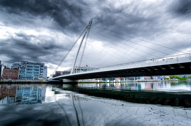 Samuel beckett jembatan, Dublin, Irlandia, Jembatan, arsitektur, Liffey, Landmark