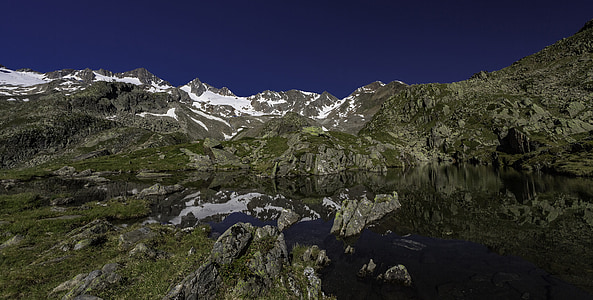 montañas, Lago, Tirol, paisaje, espejado, glaciar de, estanque