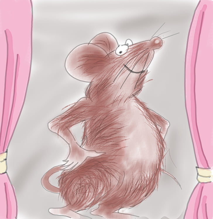 rat, ratolí, dibuixos animats, color rosa, part del cos humà, una persona, una dona només