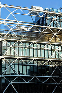 Centro pompidou, Paris, França, arquitetura, fachada, Plexiglas, construção