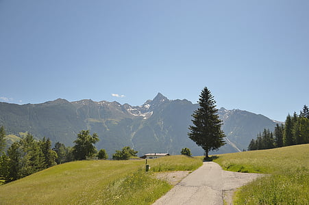 Haderlehn, Sautens, oetztal, hegyek, nézet, Ausztria, Tirol