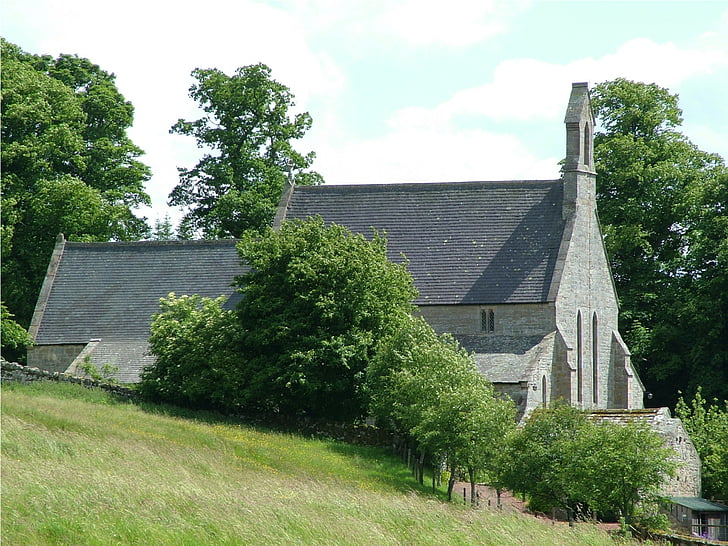 kirke, alwinton, Northumberland, arkitektur, gamle