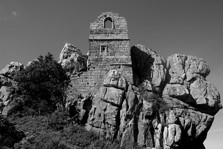 cornwall, monastery, rock, cliff