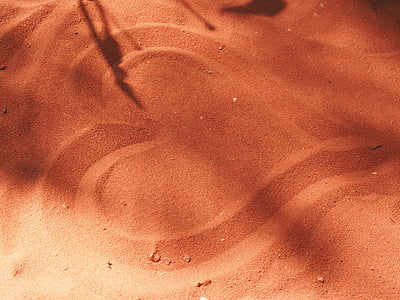 sand, heart, love, liebesbeweis, red, roter sand, fine