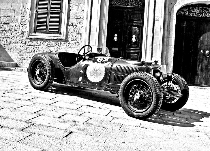 samochód wyścigowy Vintage, klasyczne wyścigi samochodowe, stary samochód wyścigowy, Riley sprite tt, Riley, Classic, samochód