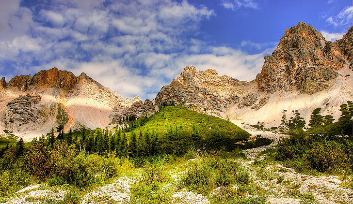 Dolomitas, fanes, paisaje, montañas, roca, Alpine, paisaje de montaña