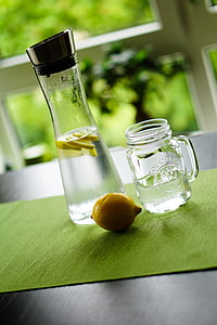 limone, vode, osvežitev, sadni sok, pijača, steklo, žeja
