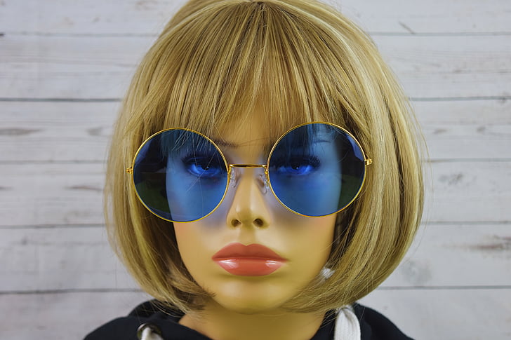 woman, pretty, glasses, funny, face, doll, display dummy