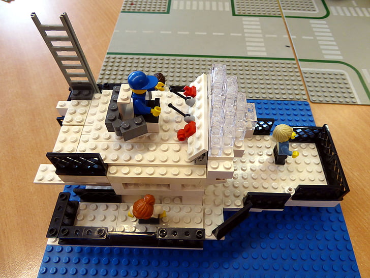 blocs de Lego, junts, figures, plàstic, obres d'art, vehicle, blocs de construcció