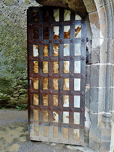 Castelo, medieval, arquitetura, porta, França, meia-idade, Murol
