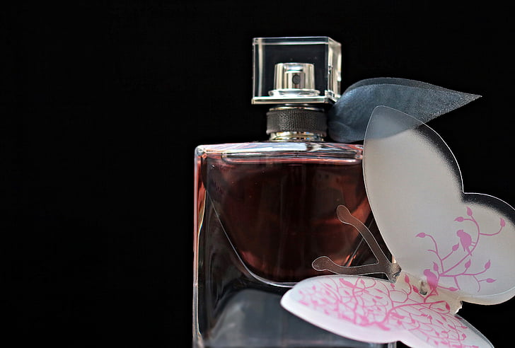 perfume, flacon, glass bottle, bottle, still life, perfume bottle, butterfly