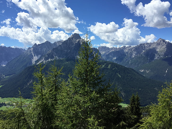 montagnes, alpin, Sesto, paysage