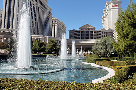 suihkulähde, Las Vegasissa, maisema, Nevada, matkustaa, heijastus, Caesars