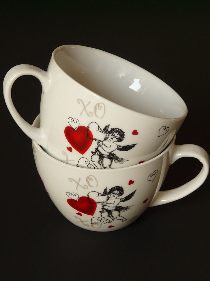 Cup, drikke, kaffe, kaffekopp, kjærlighet, hjerte, herzchen
