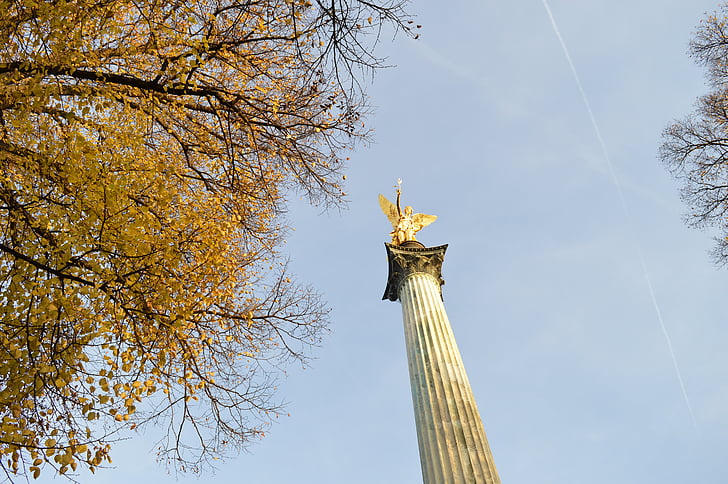 u Münchenu, anđeo, krila, spomen, kultura, Friedensengel, spomenik