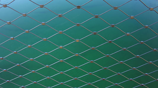 Wire, gelænder, broen rækværket, regelmæssigt, mønster, linjer, geometri