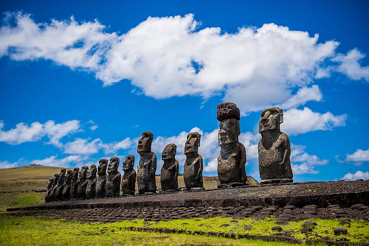 moai, illa de Pasqua, Rapa nui, ancestral, avantpassats, cerimonial, vell